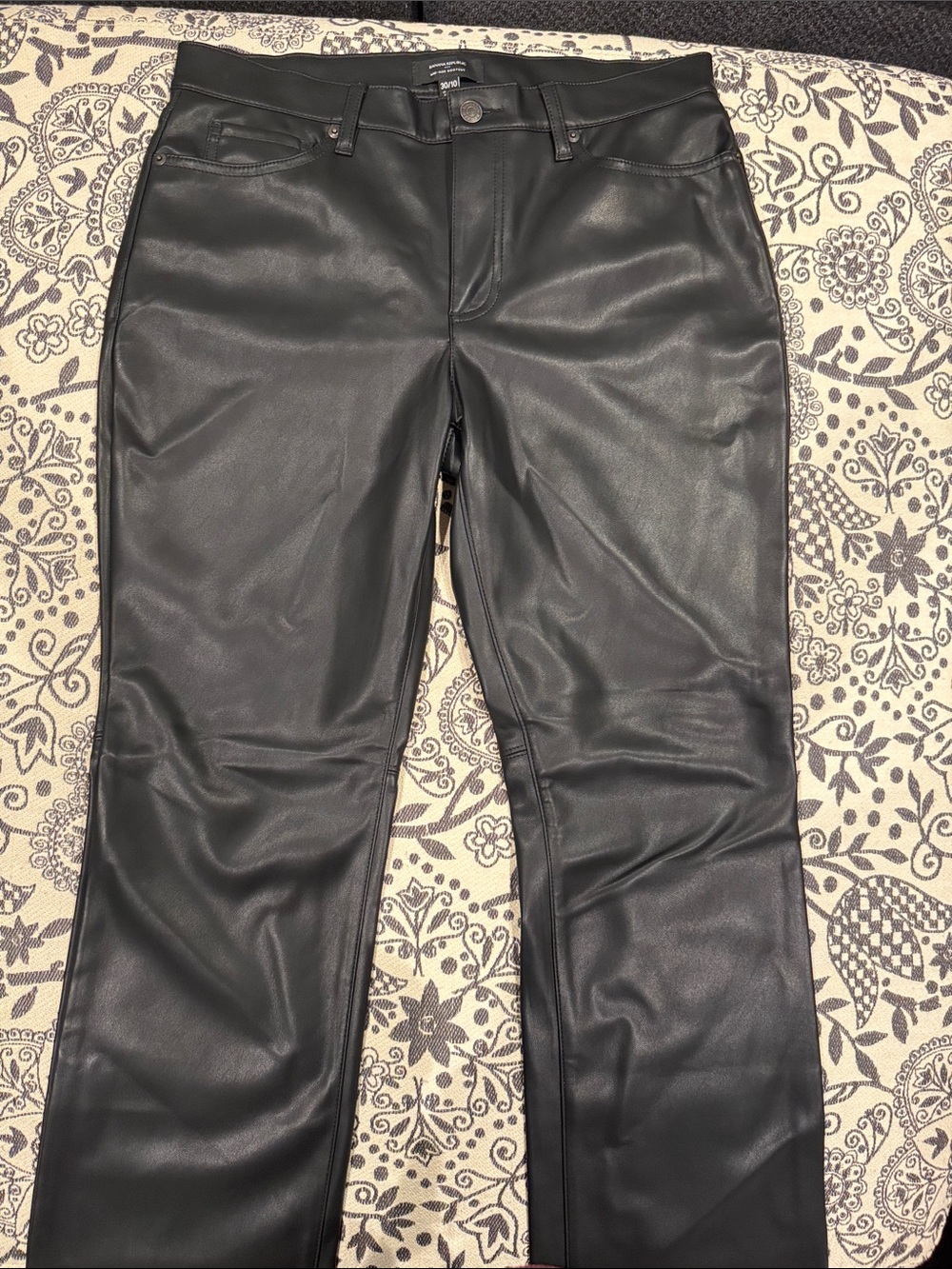 Like New- Banana Republic Black Faux-Leather Bootcut Pants